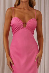 In A Daze Gathered Bust Maxi Dress Hot Pink