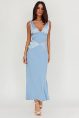 Soul Fire V-Neck Maxi Dress Blue