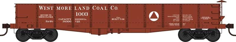 Bowser 42692 HO Scale GS 40' Gondola Westmoreland Coal Co 1029