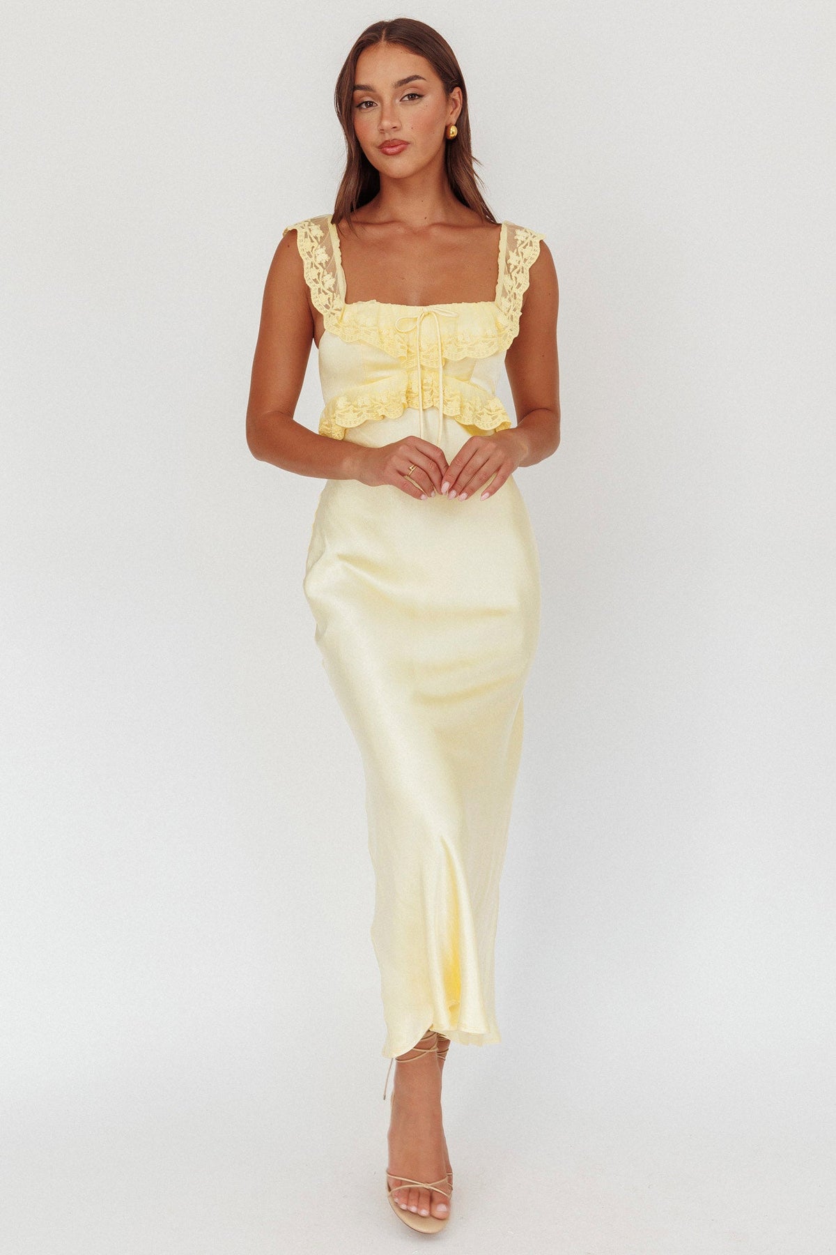 Escapade Lace Trim Maxi Dress Banana