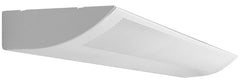 White sleek 4ft led perforated up/down wall light with modern angular design and textured surface for versatile lighting